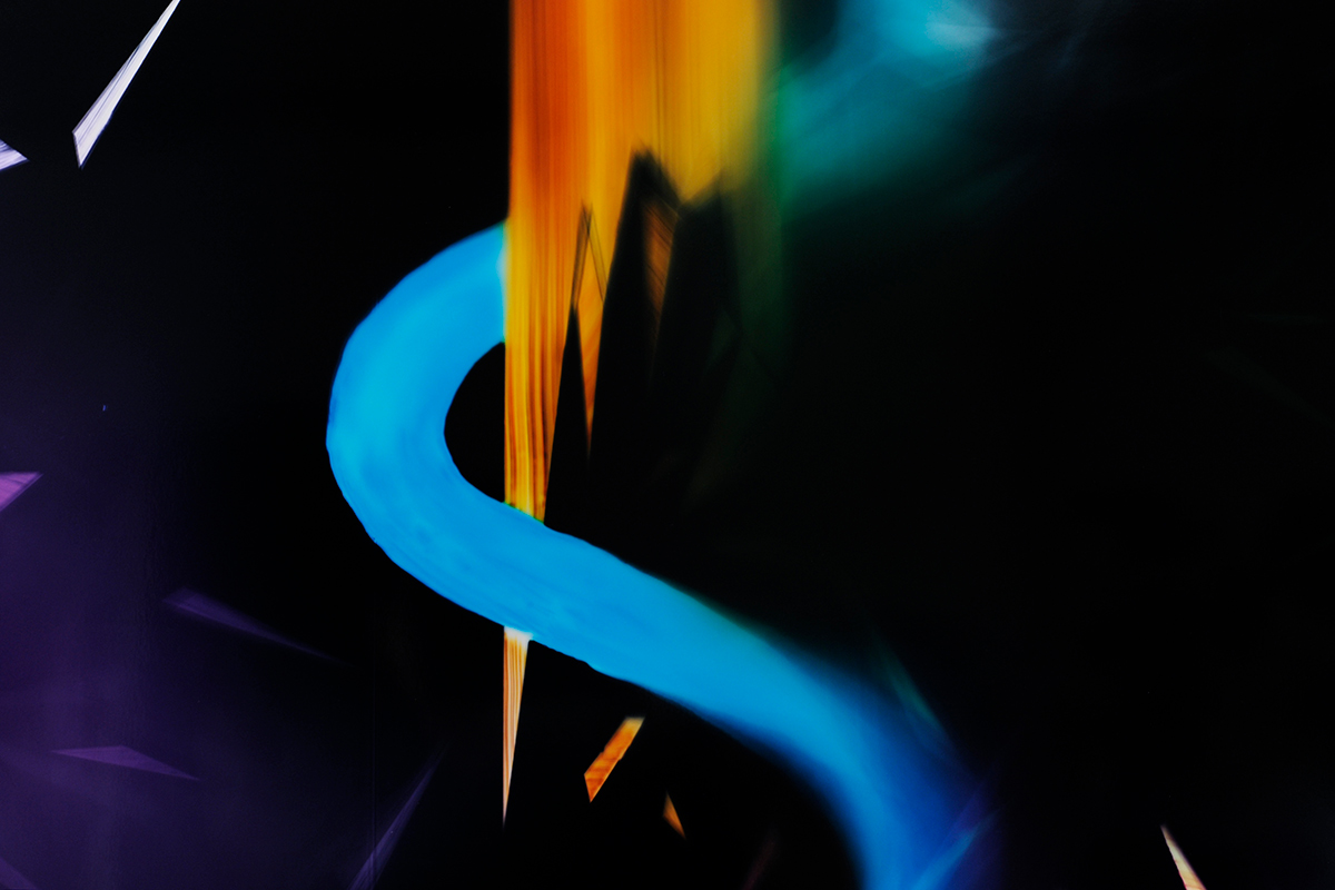 close-up detail of color photogram titled: Cascade Modulation from the Cascades Series