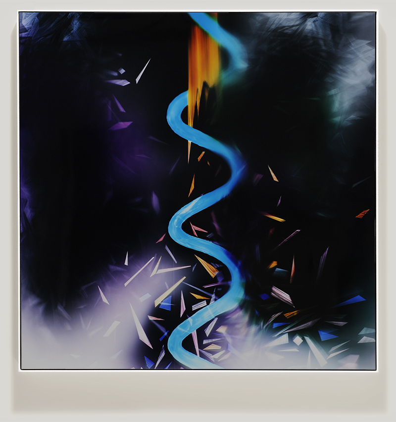 Abstract color photogram titled: Cascade Modulation from the Cascades Series