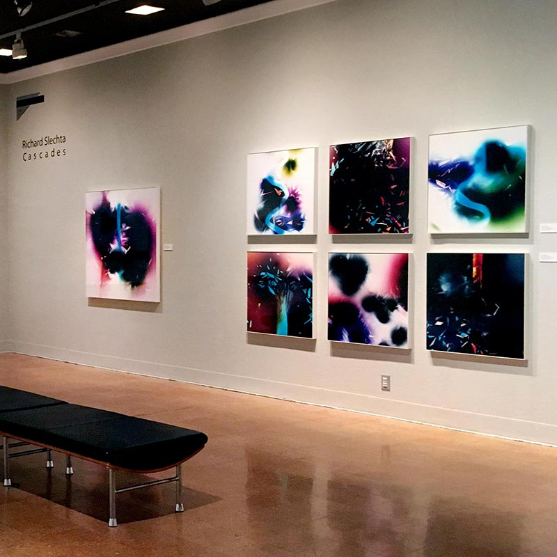 Exhibition of light artist, Richard Slechta at the Museum of Art at University of Arizona