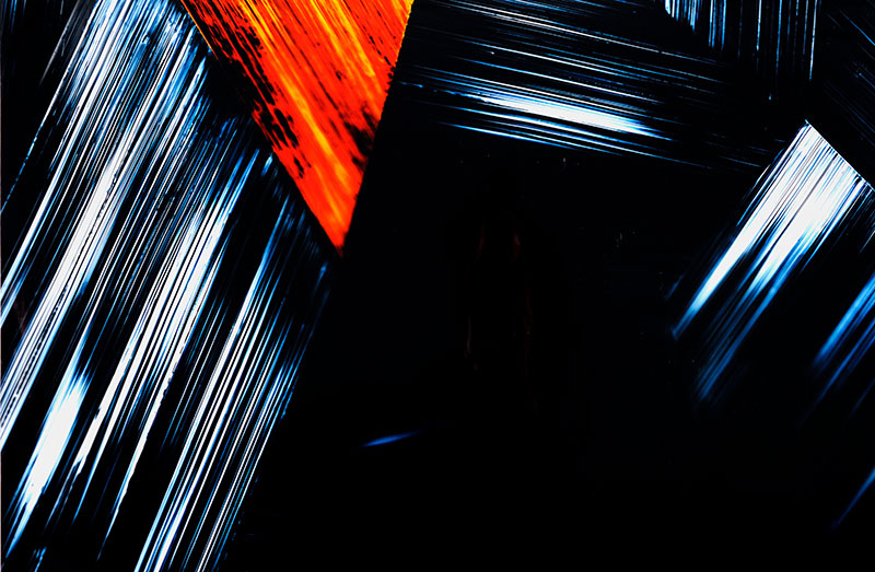 close up detail of color photogram titled; Accelerated Decay
