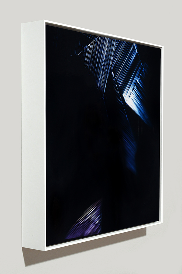 Angle-view of framed color photogram titled: Graduated Compression