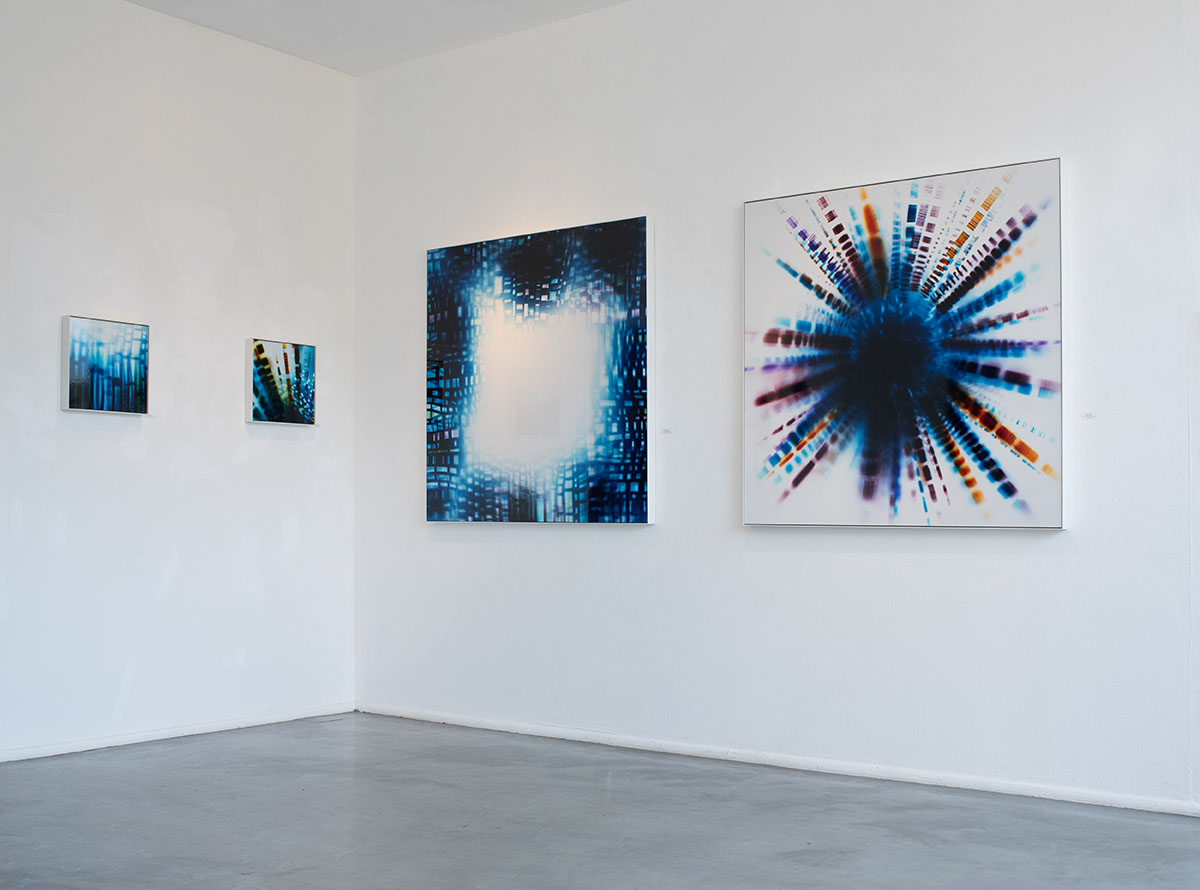 Exhibition of Richard Slechta's photograms at Gallery 825 in Los Angeles, 2022