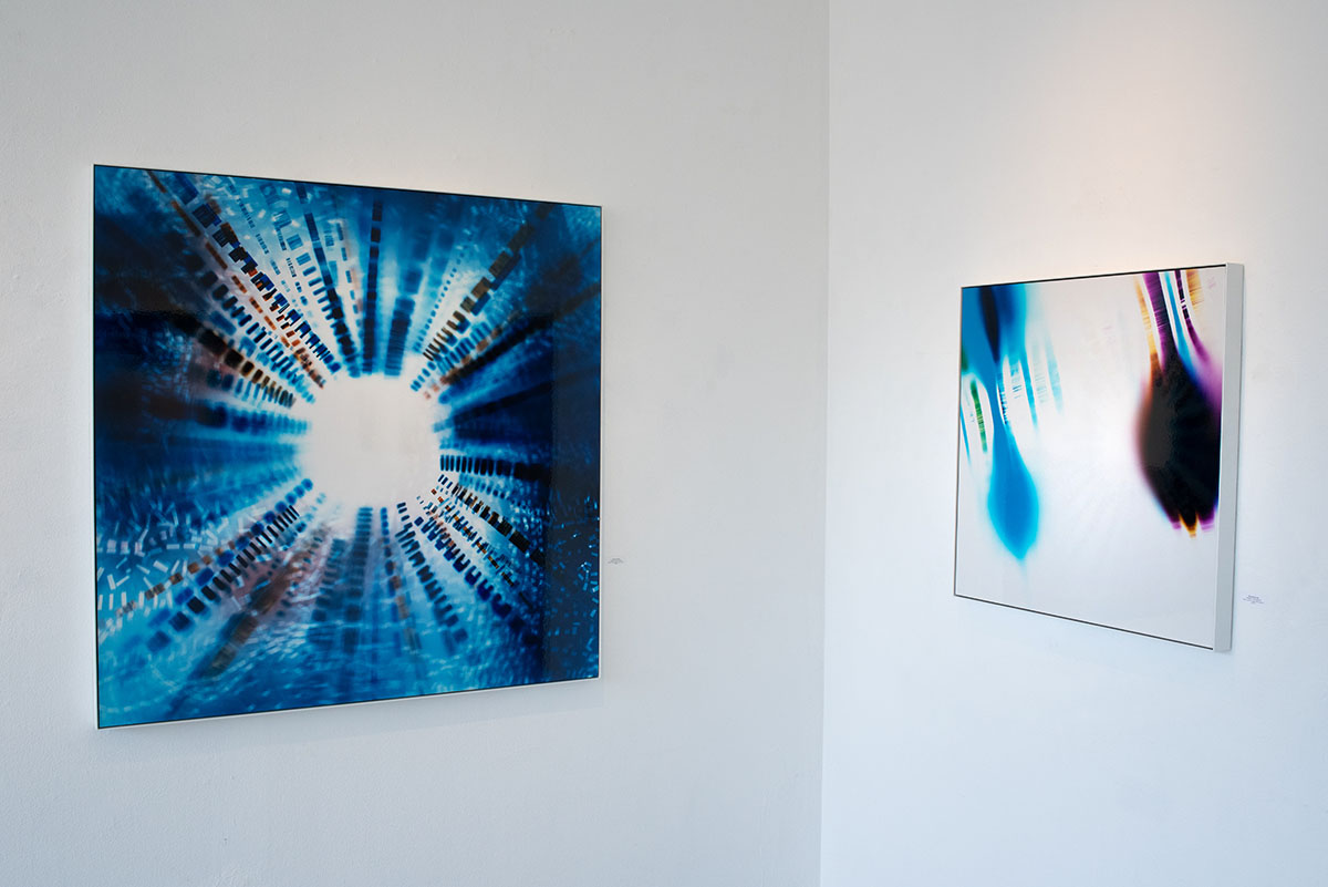 Exhibition of Richard Slechta's photograms at Gallery 825 in Los Angeles, 2022