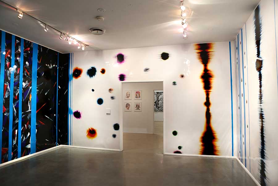panoramic color photogram installation titled Crosscurrent Junction at Gallery 825 in Los Angeles