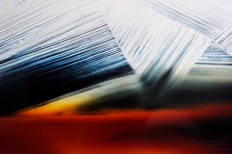 close up detail of color photogram titled; Linear Regression