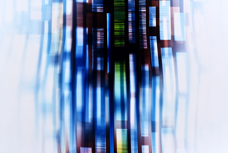 color Photogram detail, titled Nuanced Discontinuity by lighting artist Richard Slechta