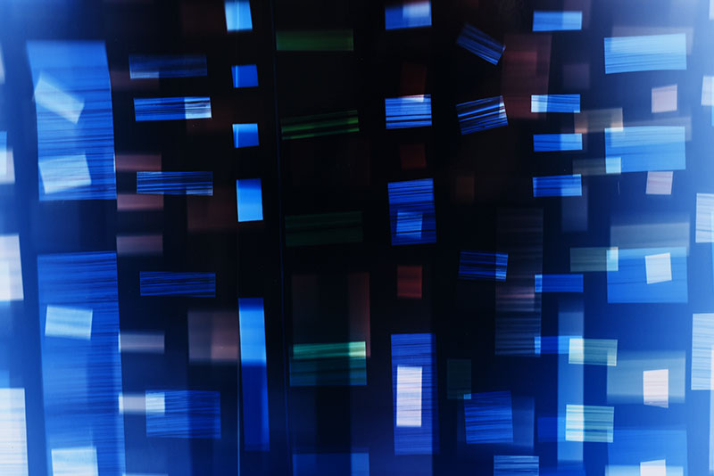 color Photogram detail, titled Nuanced Discontinuity by lighting artist Richard Slechta