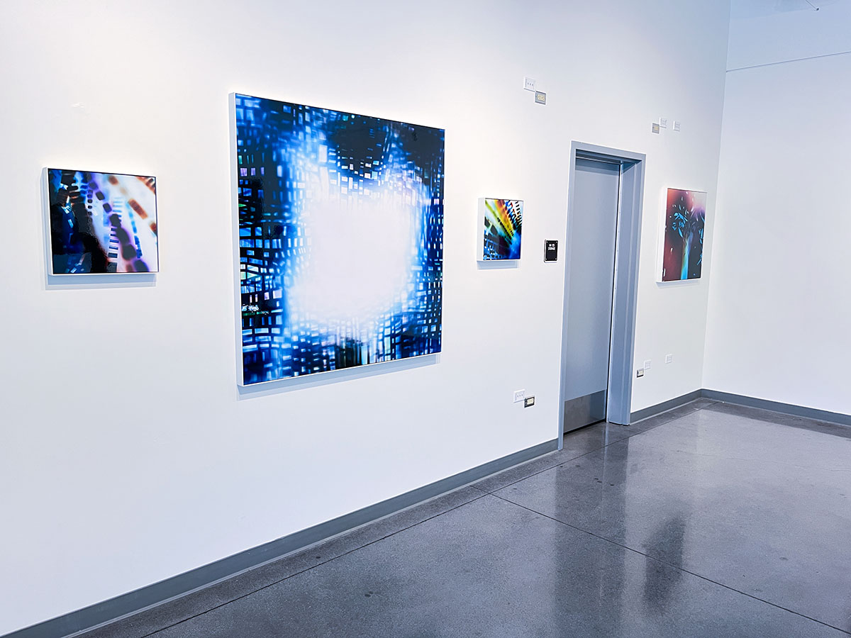 Exhibition of Richard Slechta's photograms at Citrus Collage Art Gallery in Los Angeles, 2023