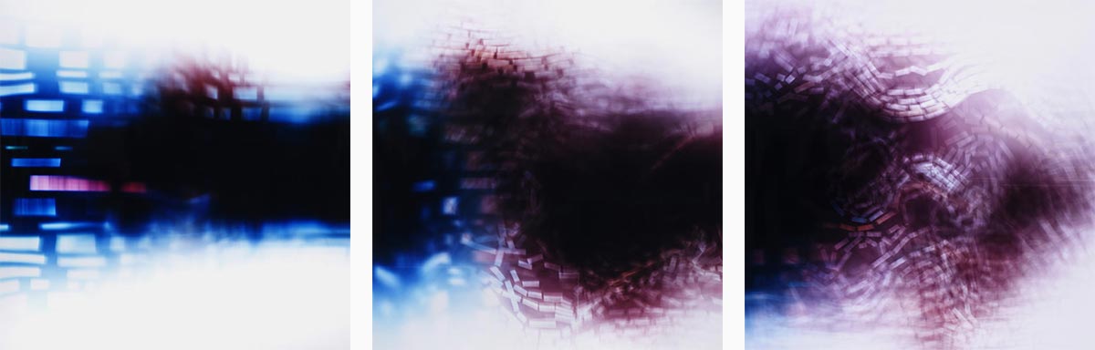 Stasis Dissipation, 3 panels, 30 x 30 inches (each panel), vertical or horizontal orientation