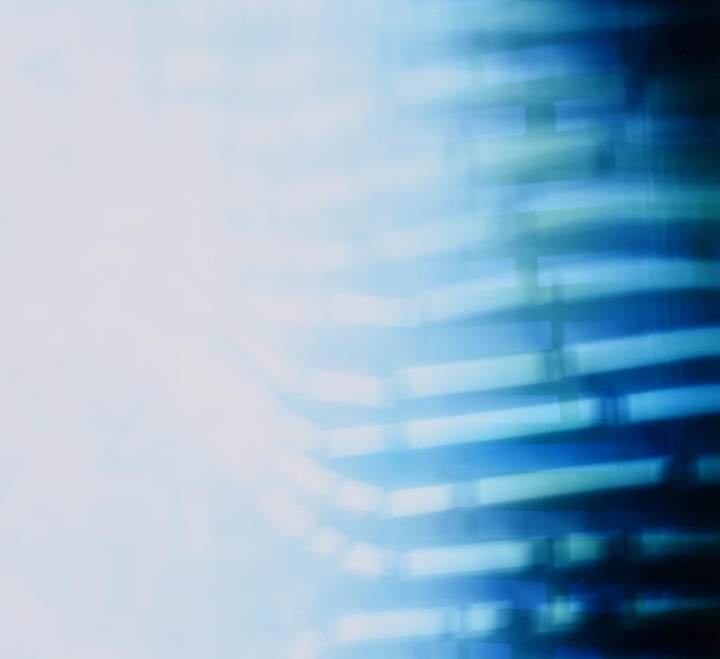 Detail of color Photogram, titled Tangential Grasps by lighting artist Richard Slechta