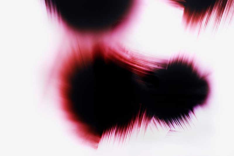 close up detail of color photogram titled; Truly Physical