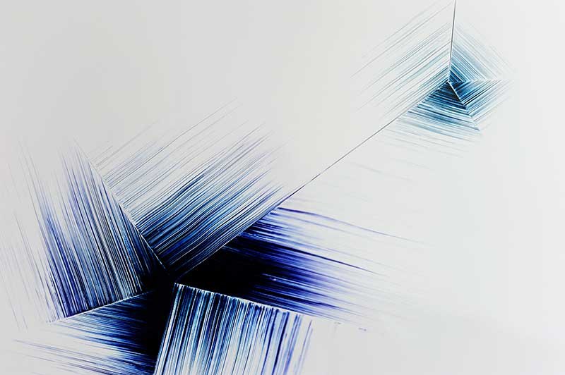 close up detail of color photogram titled; Variationally Consistent